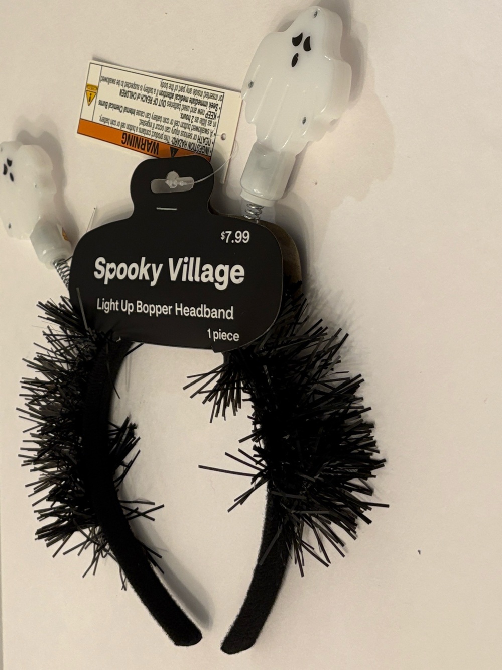 Spooky Village Black Light-Up Bopper Headband. - Picture 5 of 6